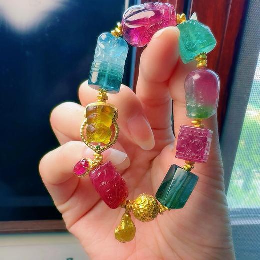 多宝雕刻单圈碧玺手串 商品图2