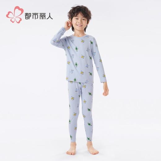 都市丽人男童女童可穿木棉儿童保暖衣长袖长裤棉质套装JWH1A2 商品图7