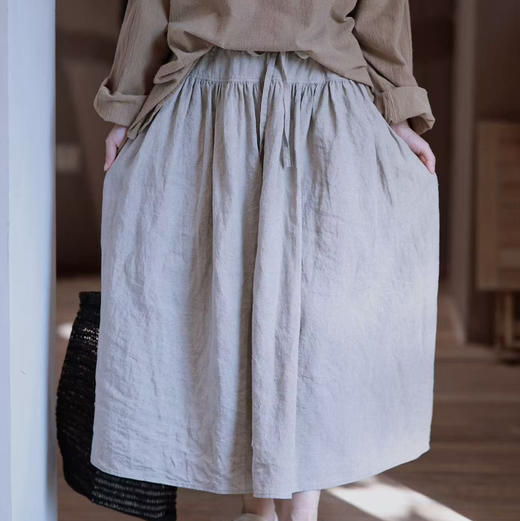 黄阿福 雨露亚麻半裙 商品图4