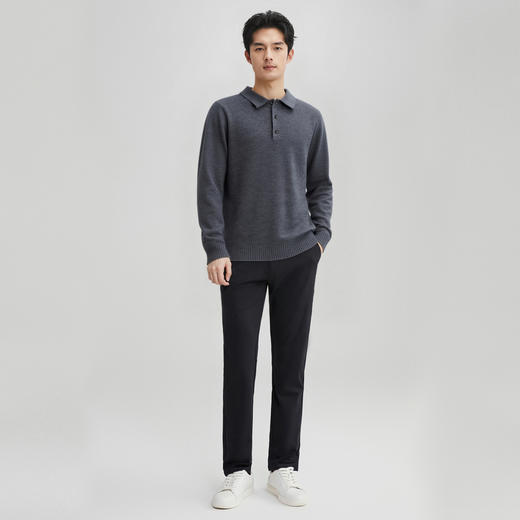 【100%绵羊毛】圣得西男士保暖polo领羊毛衫25秋新款重磅毛衣410g 商品图14