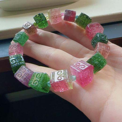 回纹雕刻单圈碧玺手串 商品图4