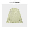 凯喜雅 提花桑波段V领长袖上衣 100%桑蚕丝 商品缩略图3