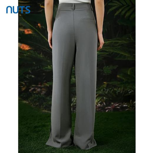 NUTS春秋季新款高腰气质休闲裤宽松垂坠感拖地长裤女414072403 商品图4