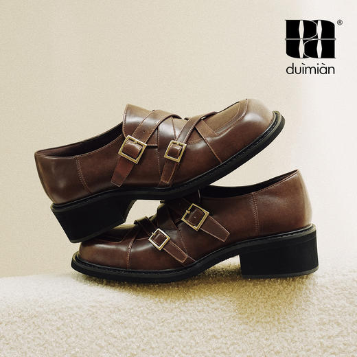 对面duimian-图书馆搭扣皮鞋 商品图0