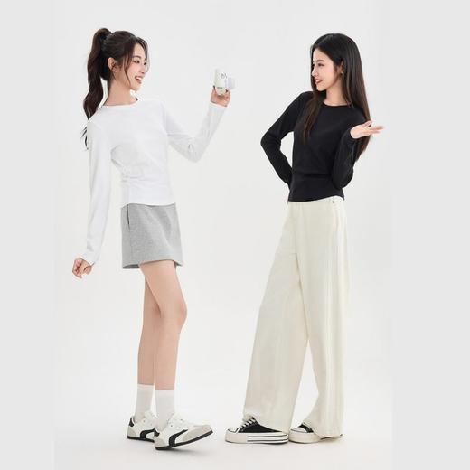 69.9元任选两件！！「早秋收腰瘦瘦T 」收腰压褶 丰富视觉更显瘦 棉柔质感 单穿&叠搭都很可 适配整个衣橱 商品图4