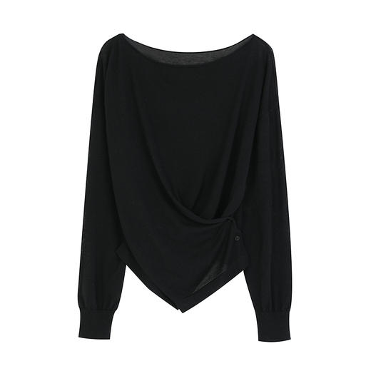 NEELLY纳俪商场同款秋季新款圆领设计感针织衫女质感百搭上衣N25084A04586 商品图3