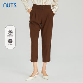 NUTS商场同款春秋复古气质高腰直筒显瘦九分休闲长裤女313073276B