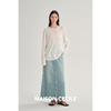 MAISON CECILE 复古天然牛仔棉干爽舒适后开叉高腰半身裙 商品缩略图2
