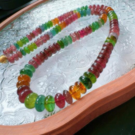 7.8-11.3mm碧玺算盘珠项链 商品图0