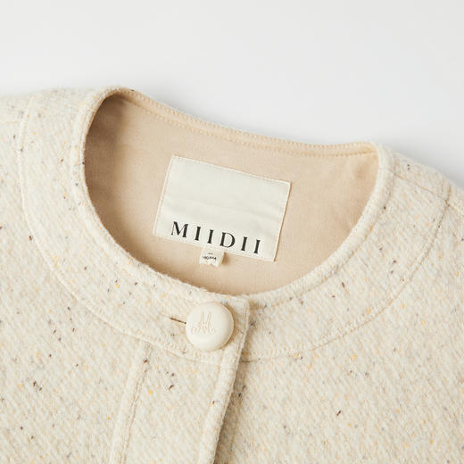 谜底外套长袖女2025秋新品圆领百搭面包扣花呢料短大衣253MW1256 商品图3