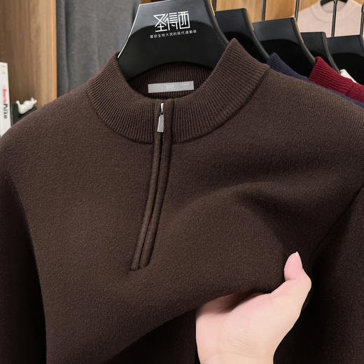 【含绵羊毛】圣得西男半高拉链毛衫2025秋新款百搭商务休闲毛衣 商品图13