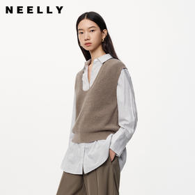 NEELLY纳俪商场同款秋季新款低圆领无袖针织衫女通勤新款上衣马甲N25084A04580