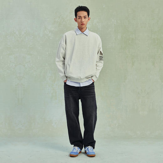 NPC潮牌高克重宽松侧边印花毛织口袋卫衣男潮流NP41ST27 商品图1