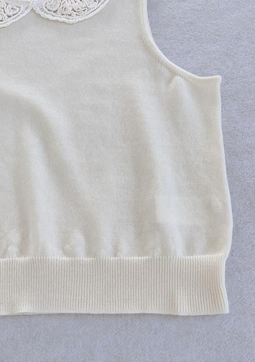 814-8 有钱人家小姐姐 减龄时髦 CE娃娃领背心 又乖又美 超细羊毛针织 商品图13