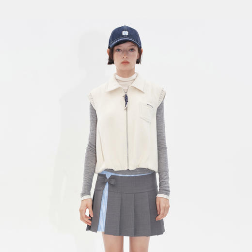 HERLIAN2025年女士秋季新品抽绳可调节下摆设计拉链马甲 商品图1