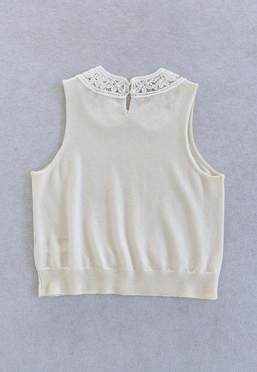 814-8 有钱人家小姐姐 减龄时髦 CE娃娃领背心 又乖又美 超细羊毛针织 商品图10