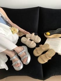 【GZ】无忧购“清仓大促”仙女风温柔百搭增高外穿沙滩一字拖凉鞋J802-6（截单后3-5天发货)