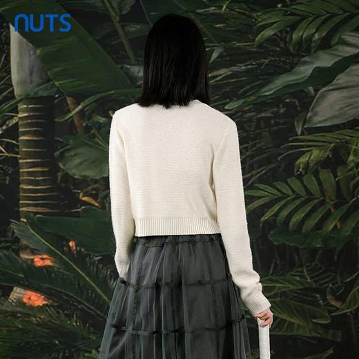 NUTS商场同款春秋季学院风气质直筒短款针织衫开衫外套女412052078 商品图4