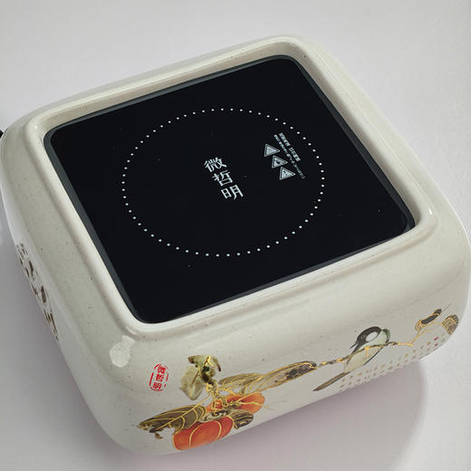 微哲明丨柿柿如意 窑变陶瓷 茶道电陶炉 1000W 宝蓝圆型/白色方型 不含壶 商品图11