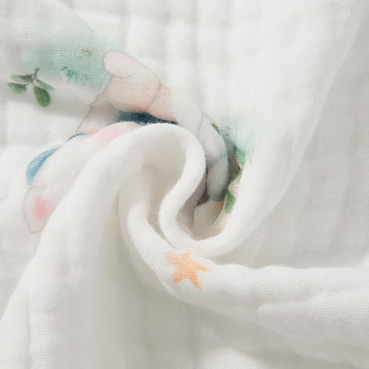 怡比萌宠星梦6层纱布多功能巾HY25AUP201白灰色调110*110cm 商品图8