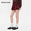 HERLIAN2025年秋季新品女士腰部抽绳设计黑红格纹裙裤 商品缩略图0