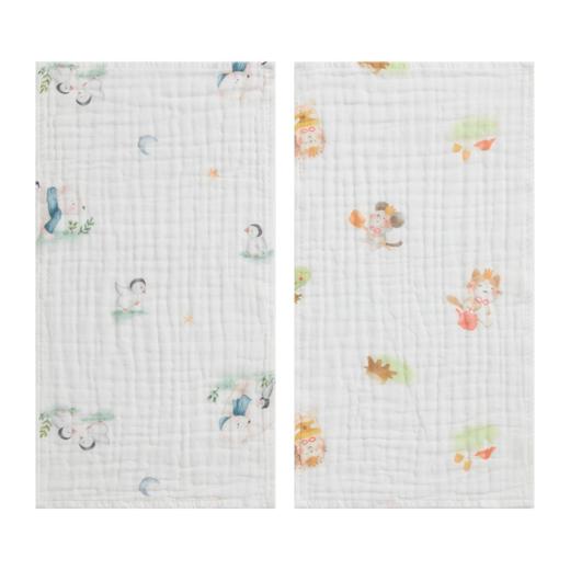 怡比6层纱布长方巾2条入HY25AUP214黄蓝色调/HY25AUP215黄灰色调55*30cm 商品图6