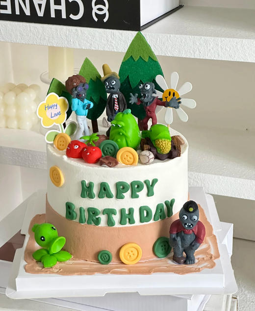 植物大战僵尸男孩生日蛋糕 商品图0