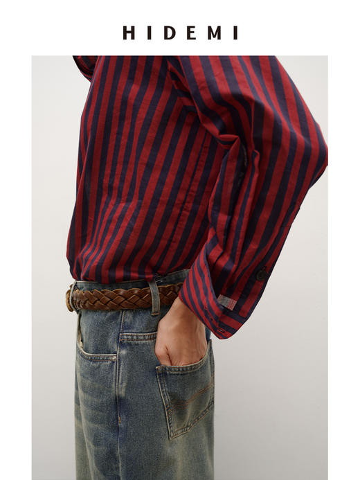 HIDEMI 进口头层牛皮手工编织宽版重工腰带皮带 商品图3