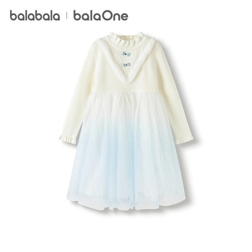 巴拉巴拉balaOne童装女公主裙2025秋冬新款儿童连衣裙针织网纱裙 商品图4