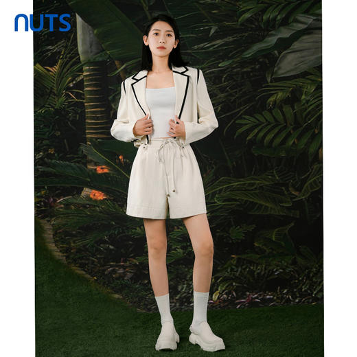 NUTS春秋季新款通勤气质简约高腰系带短款休闲裤女418072446 商品图2