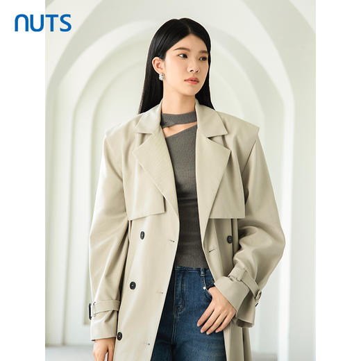NUTS商场同款春秋款时尚气质英伦风中长款风衣外套女4380418A1 商品图3