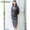 oldcolour秋季新款甜酷风字母印花连帽卫衣两件套连衣裙P381006A1 商品缩略图0