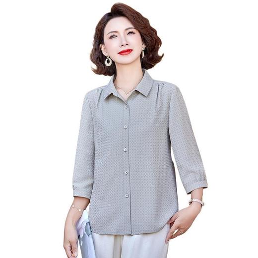 W294-58147-98-168妈妈夏装洋气质桑蚕丝衬衫中老年人女装夏季上衣真丝衬衣 商品图4