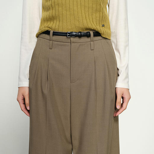 NEELLY纳俪商场同款秋季新款时尚通勤百搭阔腿裤女微弹西装长裤N25084H04596 商品图2