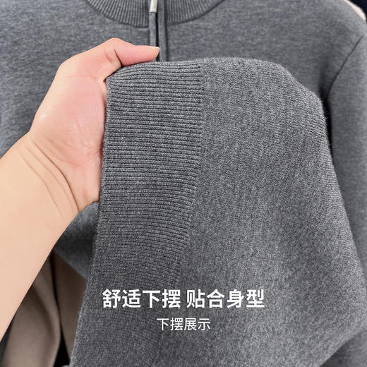 【含绵羊毛】圣得西男半高拉链毛衫2025秋新款百搭商务休闲毛衣 商品图8