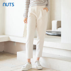 NUTS商场同款秋季宽松直筒显瘦纯色简约九分休闲裤女4390702A1