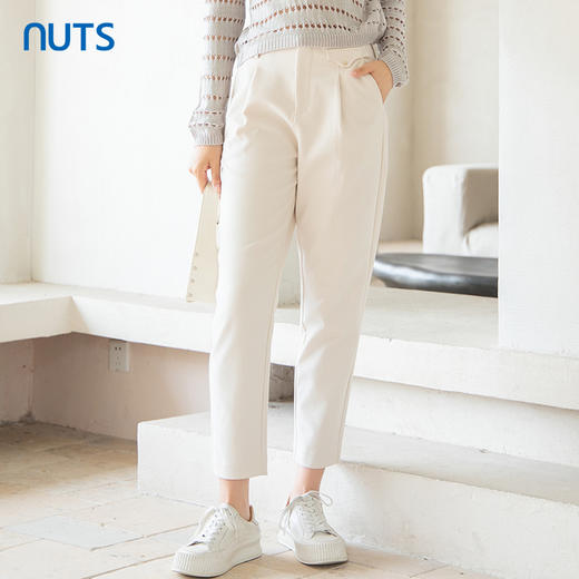 NUTS商场同款秋季宽松直筒显瘦纯色简约九分休闲裤女4390702A1 商品图0