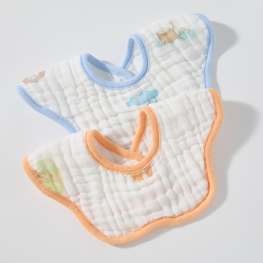 怡比快乐森林6层纱布围嘴2条入HY25AUP210黄蓝色调27*28cm 商品图10
