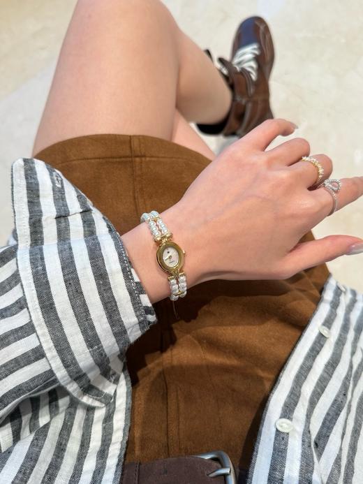 日本mikimot*o正品双链珍珠中古天然姆贝珍珠手表 商品图8