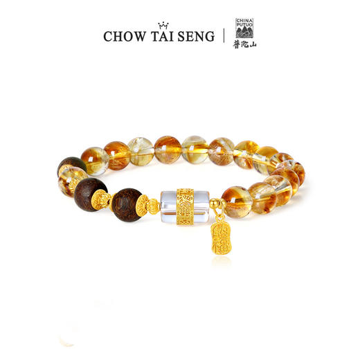 周大生如意普陀系列福来多宝黄水晶手串女款玛瑙国风手链银首饰七夕礼物送女生 商品图7