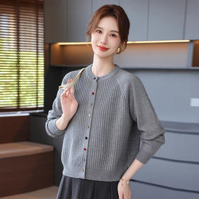 Q1031气质优雅妈妈装毛衣女外套2025秋季新款彩扣针织衫开衫中老年女装