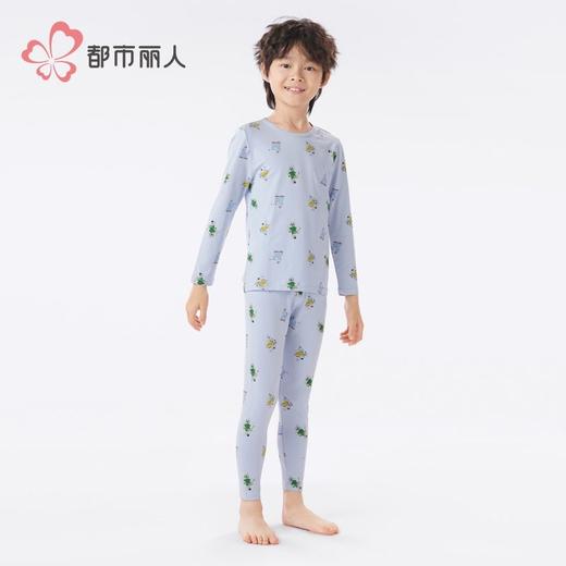 都市丽人男童女童可穿木棉儿童保暖衣长袖长裤棉质套装JWH1A2 商品图8