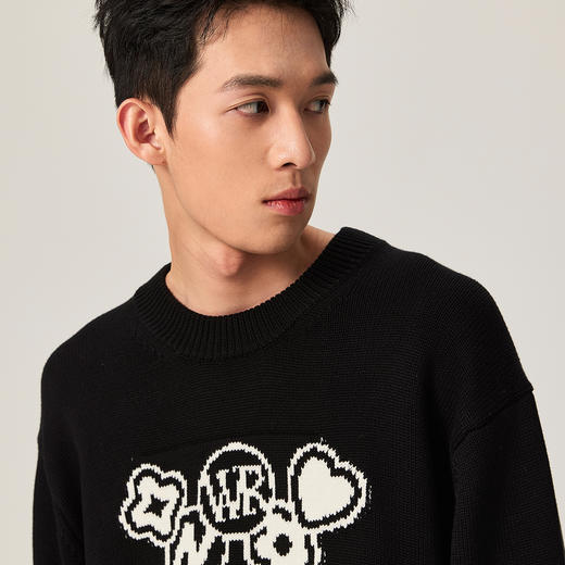 NPC潮牌运动系列爱心跑道01号码牌【优莱特】提花毛衣男NP47SW04 商品图2