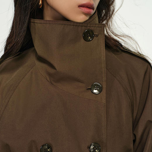 NEELLY纳俪商场同款秋新款短款通勤风衣外套女休闲翻领气质上衣女N25084F04610 商品图2