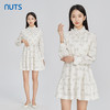 NUTS商场同款春秋季白色木耳领气质收腰长袖连衣裙女315103179B 商品缩略图1