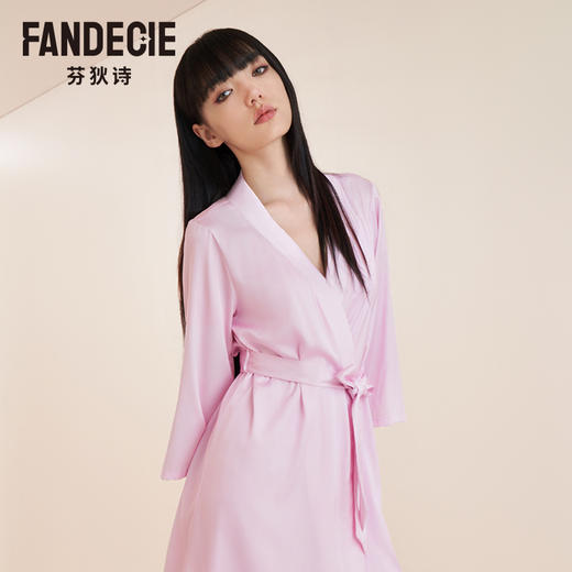 2F【Fandecie芬狄诗】女士薄款时尚V领开襟家居睡袍FL00404 商品图0