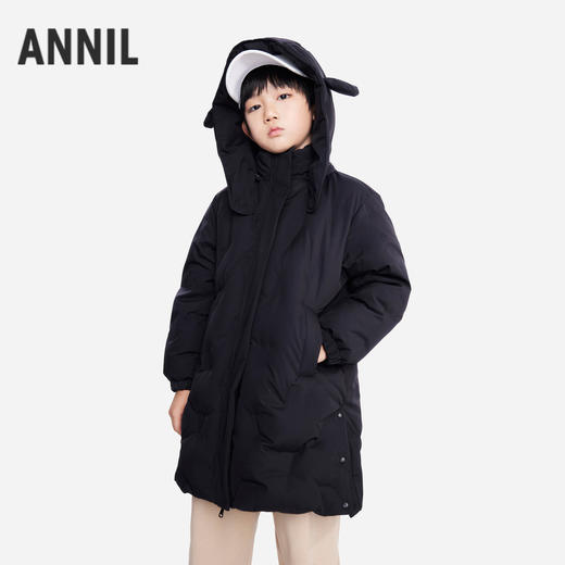 男女童可拆卸帽子长款羽绒服冬季新款安奈儿童装EM545572 商品图0