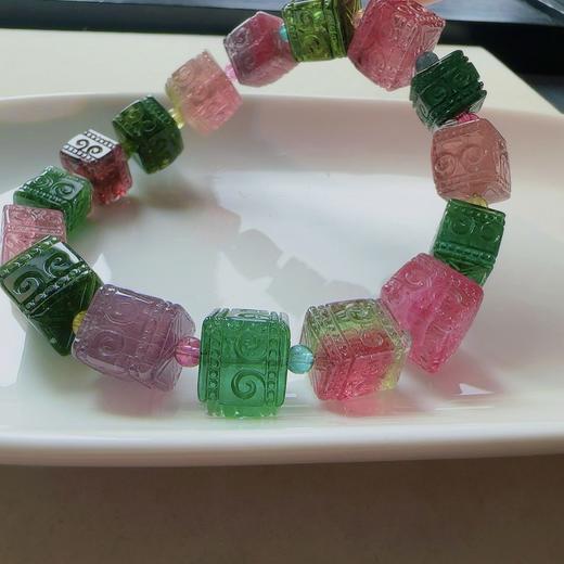 回纹雕刻单圈碧玺手串 商品图7