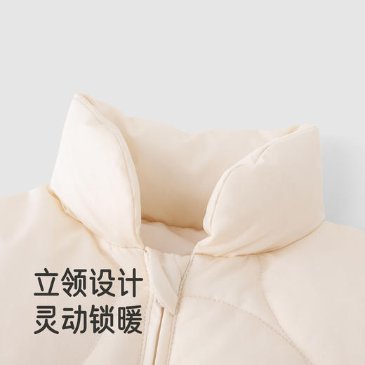 【高定系列】英氏儿童羽绒服米黄秋冬外套短款男童女童新款超韧绒 商品图3