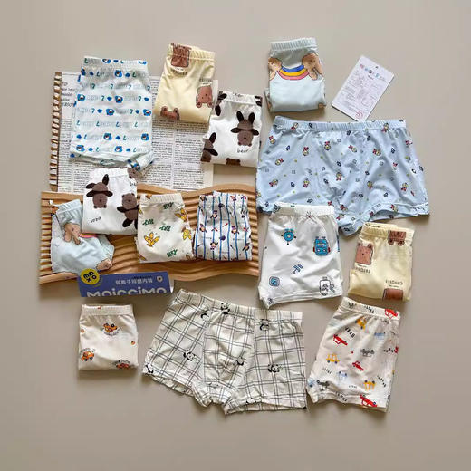 可爱卡通印花男女宝宝夏季新款舒适亲肤简约透气中腰平角四角内裤 商品图3